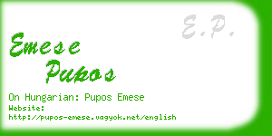 emese pupos business card